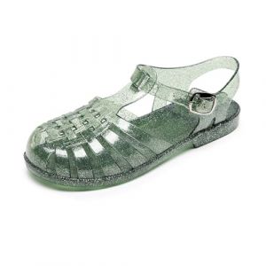 NaLatia Sandales en caoutchouc pour femme, unisexes, en plastique, chaussures classiques &agrave; boucle transparente, chaussures de plage en cristal (GUnakd, neuf)