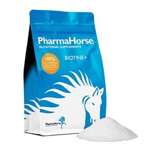PharmaHorse Biotine+ | Biotine Cheval | Croissance cellulaire Cheval | Peau & Fonctions nerveuses | Métabolisme énergétique | Pas de sucres ajoutés | 1000 grammes (JerDa Pharma BV, neuf)