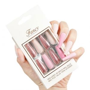 Longue presse à ballet sur les ongles,Presse à ballet cercueil sur les ongles - Faux ongles à couverture complète de cercueil de ballet | Ruban adhésif français de ballet réutilisable sur les ongles p (Eobanstz, neuf)
