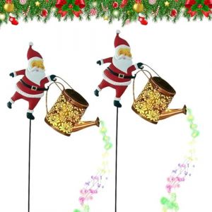 Lumi&egrave;res solaires en forme de P&egrave;re No&euml;l avec arrosoir, lumi&egrave;re d&eacute;corative solaire en forme de bouilloire P&egrave;re No&euml;l de No&euml;l, &eacute;tanch&eacute;it&eacute; IP65, lumi&egrave;re LED vintage en m&eacute;tal, lumi&egrave;res d&eacute;coratives de No&euml;l (QIANSHENG LTD, neuf)