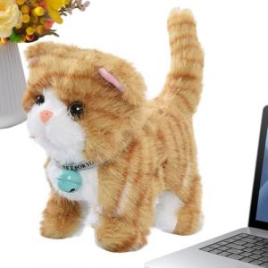 Manolyee Chat Peluche &Eacute;lectrique,17 cm Interactif et Adorable,Animal &Eacute;lectronique Qui Parle Et Marche | pour, Adolescents, Amateurs d'animaux, No&euml;l, Anniversaire, Nouvel an (Manolyee, neuf)