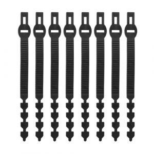 POFET Lot de 8 attaches d'arbustes robustes de 40 cm - Noir - Attache r&eacute;glable pour arbustes, rosiers, support de plantes (POFET EU, neuf)