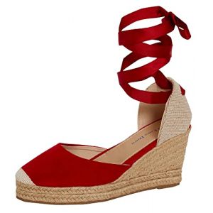 Lora Dora Womens Espadrille Wedge Sandals Red UK 4 (Lora Dora, neuf)