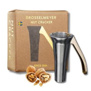 Casse Noix Premium Drosselmeyer - Casse-noisettes Très fort Robuste avec récipient pour recueillir les moules - Résistant Efficace avec un Minimum d'Effort - Conçu et produit en Suède (Drosselmeyer, neuf)