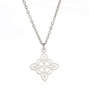 Dreamtimes Sorcière Collier pour femme Wiccan Bijoux Sorcières Noeud Protection Amulette Triquetra Collier Noeud Celtique Collier Satanique Collier Sorcière Pendentif Bijoux (argent) (jinxin-jewelry, neuf)