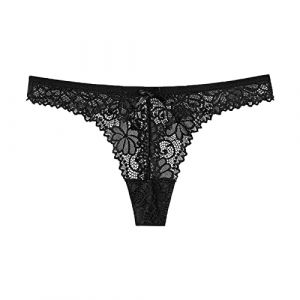 Générique Culotte Femme Sexy Chic - Dentelle Femme Thong String Ficelle String Rouge Culotte Fendue Sexy À L'Entre Jambe Lot Culottes Femmes Sexy Chic Dentelle Strings Slips Femmes (Miuiakoal, neuf)