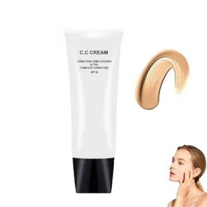 Fond de teint cr&egrave;me CC avec SPF 50, Soin hydratant teint&eacute; pour femmes matures, Cr&egrave;me auto-adaptative et correctrice de couleur pour peaux matures, Base de maquillage (guangzhousiwenkejiyouxiangongsi, neuf)