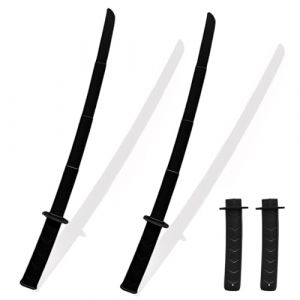 YOFDAL 2 PCS &Eacute;p&eacute;e t&eacute;lescopique imprim&eacute;e en 3D,mod&egrave;le d'&eacute;p&eacute;e de samoura&iuml; r&eacute;tractable par gravit&eacute; imprim&eacute; en 3D, epee enfant,Jouet de samoura&iuml; r&eacute;tractable en Plastique Amusant (Noir) (Stivenimallmass O&Uuml;, neuf)
