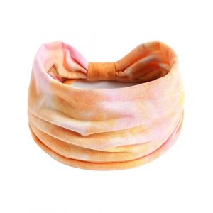 Bandeau de cheveux tie dye arc-en-ciel, extension de cheveux, bandeau de yoga, bandeau de sport, élastique absorbant la transpiration, bandeau anti-transpiration, jaune fluo (ZhuZhouYuZiNanShangMao, neuf)