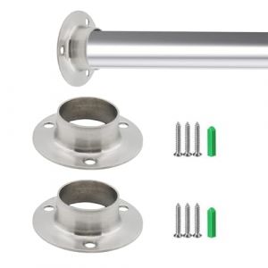JEYORZY 2 pcs support tringle penderie, Support Barre Penderie support penderie en acier inoxydable, supports de tringle à vêtements 22 mm Avec vis, Pour tringle à rideau, Tige de penderie soutient (Wacicy EU, neuf)