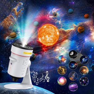 Projecteur Ciel Etoile+Machine Bruit Blanc avec 28 Berceuses,4K HD R&eacute;aliste Planetarium Projecteur avec 10 Disques de Film,Rotatif 360&deg;Projecteurs Galaxie avec Minuteur pour D&eacute;coration Chambre (Awintop, neuf)