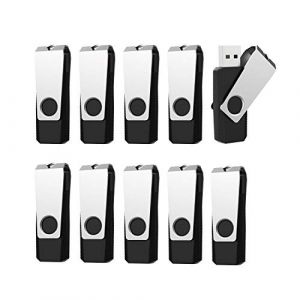 Cle USB 8 Go, Lot de 10 Clés USB 8 Go 2.0, RAOYI Cle USB 8Go Stockage Externe avec Pince Pivotant pour PC/Ordinateur Portable/Voiture (Noir) (RAOYI GOOD USB, neuf)