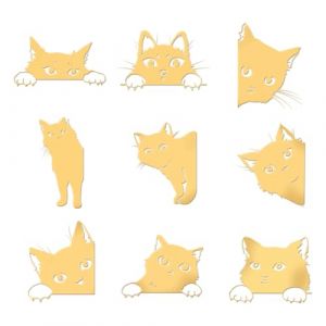 OLYCRAFT 9pcs 4x4cm Autocollants en métal doré Autocollants pour chat autocollant autocollant Animaux Autocollants en époxy doré pour DIY Scrapbooks Résine époxy Art Crafts Water Bottle Decor (OLYCRAFT EU, neuf)