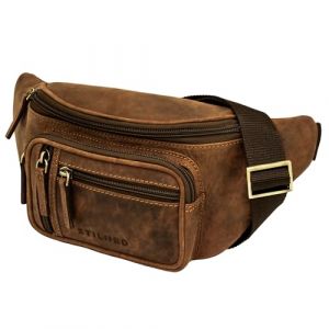 STILORD 'Greg' Sacoche Ventrale en Cuir Marron Vintage Hip Bag Homme Femme Sac Banane Belt Bags for Sports Festival Voyages Pochette Cuir véritable, Couleur:Veleta - Marron (STILORD Cuir, neuf)