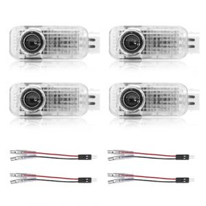 Anlseiod 4X Eclairages Porte pour Audi A1 A2 A3 A4 A5 A6 A7 A8 Q2 Q3 Q5 Q7 TT R8 Lumi&egrave;re Porte Logo Projecteur d'&eacute;clairage Porte Projecteur Porte (ANSAIDE, neuf)