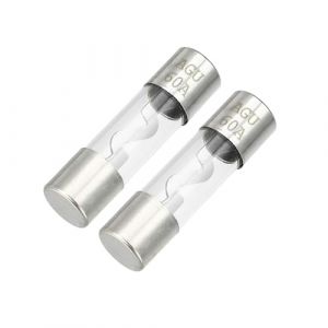 Partuto 2 Pi&egrave;ces 10X38Mm 0.39X1.50 Pouces 60A Universel Agu Fusible Verre - Voiture Fusible Tube De S&eacute;curit&eacute; De Puissance Prot&eacute;ger Tube En Verre - M&eacute;tal Argent Ton (Part to u, neuf)