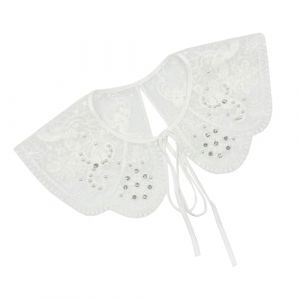 DINSOAVR Cravates, faux cols, faux col décoratif détachable pour femme, broderie fleur, strass, châle, écharpe, nœud, capelet (guangzhoujucikejiyouxiangongsi, neuf)