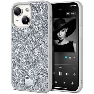 BEZ&reg; Coque pour iPhone 13 Paillette, Coque Compatible avec iPhone 13 Glitter, Coque iPhone 13, Series de Etuis avec Bling & Co., &Eacute;tui en Diamant Etincelant et &agrave; Cristal Bling, Argent Scintillant (TheBlingZ., neuf)