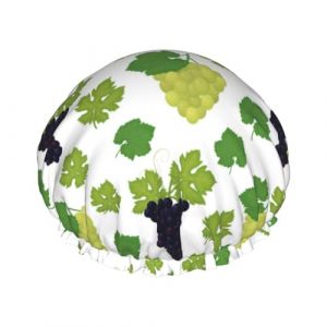 Bonnet de douche pour douche &ndash; Joli bonnet de douche turquoise raisin &ndash; Grand bonnet de douche r&eacute;utilisable et imperm&eacute;able &ndash; Bonnet de douche double couche pour femme &ndash; Bonnet de douche avec doublure (SA-Toy, neuf)