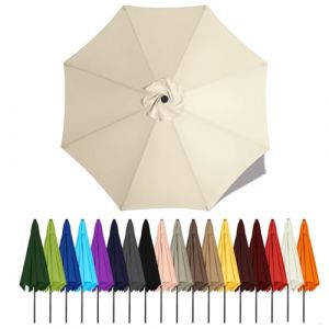 Auvent De Remplacement pour Parasol De Terrasse 2m 2.3m 2.5m 2.7m 2.8m 3m 3.5m 4m 6/8 Baleines, Toile De Parasol pour Cour Jardin Plage, Protection UV Housse De Rechange(Cream White,2.5m - 6Ribs) (Xiaobaodian, neuf)