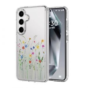 DiyGody Coque Transparent Compatible avec Samsung Galaxy S25 FE 6,7 Pouces 2025, Housse en Silicone TPU Ultra Fine avec Jolies Fleurs pour Femmes, &Eacute;tui de Protection Antichoc Anti-rayures Antid&eacute;rapant (DiyGodyEU, neuf)