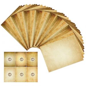 48 feuilles de papier à lettres vintage – papier parchemin 210 x 285 mm – papier 100 g/m² imprimable recto verso – idéal pour l’impression, les invitations, le bricolage et l’écriture (Digital GOODS!, neuf)