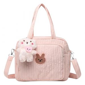 EHOTER Sac De Maternité Pour Bébé Matelassé Grande Capacité - Couche Maternelle, Toilette, Bagage Voyage Fourre-Tout - Cadeau Pour La Mère (Rose) (EHOTER Décor, neuf)