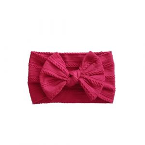 KhE831 - Bandeau pour bébé - Extensible - En nylon - Avec nœuds - Pour nouveau-né - Large bandeau pour nourrissons, tout-petits et filles (rouge, 14 x 9 cm) (H.eternal, neuf)