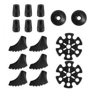Embouts Protecteurs en Caoutchouc pour B&acirc;tons de Marche Nordique et Trekking 16 Pi&egrave;ces,Protecteur de Pointe de b&acirc;ton de Marche.paniers de Boue de Ski de Neige pour Tous Les terrains(11 mm) (YIHANGXIN, neuf)