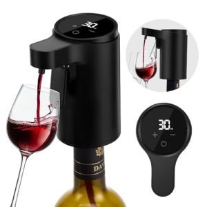 PAHTTO D&eacute;canteur de vin &eacute;lectrique, A&eacute;rateur-Verseur de vin, Pompe &agrave; liqueur &agrave; whisky &agrave; une main, Distributeur de vin automatique &agrave; un bouton, cadeau d'anniversaire id&eacute;al pour la famille (noir) (Newera USA Inc, neuf)