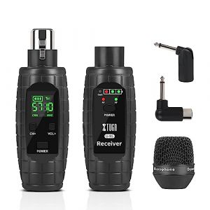 XTUGA U95 Émetteur et récepteur XLR sans fil Émetteur-récepteur de guitare sans fil UHF avec microphone, adaptateur de micro rechargeable pour microphone dynamique, guitare électrique basse (XTUGA E-COMMERCE-UK, neuf)