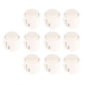 EG STARTS OEM 10x Arcade 30mm boutons poussoirs parfait remplacer pour Sanwa OBSF-30 OBSC-30 OBSN-30 bouton poussoir Arcade Arcade Fighting jeu DIY Kits pi&egrave;ces Mame Jamma Jeux - Blanc (Fosiya-EU, neuf)