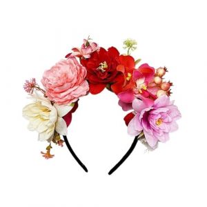 YZDKR Rose Bandeau for Femmes Romantique Rouge Lunette Cheveux Cerceau Bandes de Cheveux Filles Mariage Bandeau Cheveux Accessoires pour Femmes Filles Accessoires de Cheveux(Color3) (Q2001Hc, neuf)