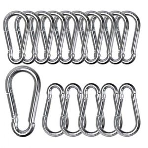 MissZM Mousqueton &agrave; Ressort en Acier Inoxydable pour Sac &agrave; Dos, Camping, randonn&eacute;e, balan&ccedil;oire, Voyage, p&ecirc;che, &eacute;tanche, r&eacute;sistant &agrave; la Rouille, Durable, Multifonctionnel (16, M6) (MissZM &reg; - FR, neuf)