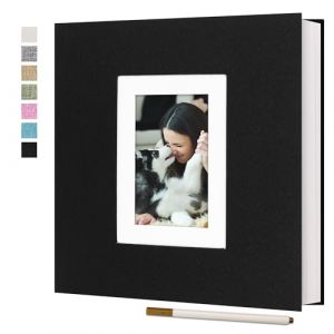 Vienrose Album Photo Scrapbooking Adhesif pour Photos 10x15, 13x18, 18x24 cm - Couverture Lin 60 Pages Vierges - Livre M&eacute;moire DIY Mariage, B&eacute;b&eacute;, Voyage (Noir) (Vienrose EU, neuf)