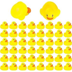 DERAYEE 50pcs Caoutchouc Canard Mignon Petit Canard Jaune Flottant Jouet de Bain Jouet de Divertissement Aquatique pour Enfants (SULOLI, neuf)