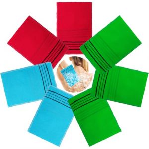 Lot de 7 gants de toilette coréens exfoliants - 18,9 x 13,5 cm - Gant de toilette exfoliant coréen pour le corps - Exfoliant pour le corps - Gant de toilette exfoliant asiatique (3 couleurs) (Joyingshop, neuf)