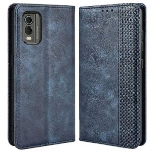 MOJIA Coque pour Nokia C32, &Eacute;tui en Cuir, PU Housse Pochette Antichoc et Anti-Rayures Fonction Stand Rabat de Portefeuille Etui Coque. Bleu (Shangnai, neuf)