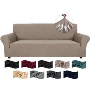 CYCMACO Housse De Canape 3 Places avec Accoudoirs, Jacquard Housse Canape Extensible, Universelle Sofa Cover Antidérapante, Couvre Canapé pour Chiens Et Chats Animaux, Lavable, Kaki (CYCMACO, neuf)