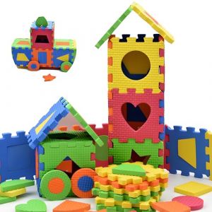 Puzzle Tapis Mousse Bébé,36 Pièces,Tapis de Jeu pour Enfants, en EVA Antidérapant, Non Toxique, avec Lettres et Chiffres, Certifié CE (Blocs 9.0cm/36PCS) (Taxually （EU）, neuf)