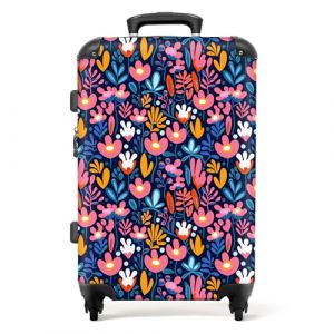 NoBoringSuitcases.com&reg; Valises Grandes Tailles legeres, Bagages en soutes Avion 20-23kg, Moyenne, 65-75 cm rigides, 4 Roues pivotantes &agrave; 360 degr&eacute;s, Poign&eacute;e t&eacute;lescopique, Motif Floral Multicolore (NoBoringSuitcases, neuf)