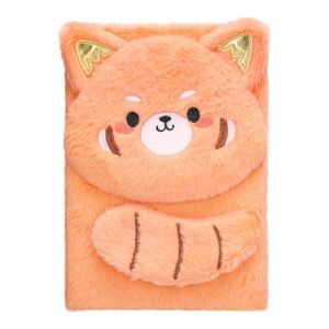 EXERZ Carnet A5 &laquo; Hello Raccoon &raquo; &ndash; Journal Fourrure Orange Coussin&eacute;, Oreilles Brillantes, 160 Pages &ndash; Carnet Peluche Doux pour Enfants, &Eacute;cole & Cadeau (Orange Douce Mandarine) (Exerz, neuf)