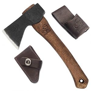 Hache de Sculpture sur Bois BeaverCraft avec Fourreau AX1 - Haches forgées Bushcraft pour Camping - Petite Hache forestière pour Couper et fendre - Haches de Jardinage avec Manche en Bois (BeaverCraft GmbH, neuf)