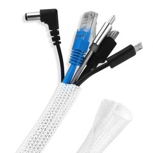 Nutabevr 3m Cache C&acirc;ble,Cache Fil Electrique 3 M&egrave;tre,&Phi;13mm Souple &agrave; Fermeture Automatique Range Gaine C&acirc;ble, Rangement de c&acirc;ble pour Ordinateur, Automobile TV,Ordinateur,PC,USB,Audio(Wei&szlig;) (Spark Streamlabs Kft., neuf)