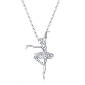 HABNI Collier Pendentif Danseuse Ballet Filles Zircon Anniversaire Pour Enfants Filles Femmes (XIANXIAN LI, neuf)