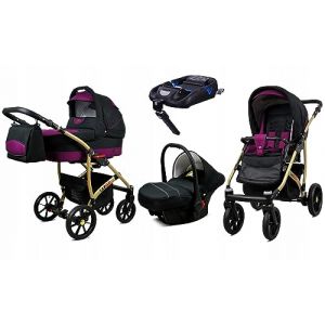 BabyLux&reg; Enfant Poussette Combin&eacute;e Set 4 en 1 - Largo - incl. Nacelle, Canne, Si&egrave;ge de voiture, ISOFIX Base - Si&egrave;ge Auto - Landau B&eacute;b&eacute; - avec Sac &agrave; langer, Habillage pluie etc. (BabyLux-shop, neuf)
