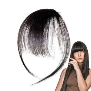 Frange &Agrave; Clipser En Cheveux Naturels - Frange Fine &Agrave; Clipser | Perruque En Cheveux Naturels Pour Femme, Frange &Agrave; Clipser, Couvre Les Cheveux Clairsem&eacute;s, Postiche &Agrave; Usage Quotidien, Extension Capillair (qihongHaostore, neuf)