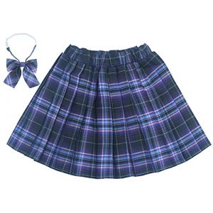 Maeau Jupe Plissée Écossaise Enfant Fille Jupe à Carreaux Courte Mini Kilt Tartan Jupe Évasée École de Ecoliere Patineuse Tennis Collège et Jupes-Shorts Coton Taille Elastique Violet 7-8 Ans 140 (YOUXINGEU (Livraison sous 5 à 12 jours）, neuf)