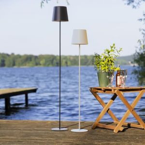 Lightbox LED lampadaire pour intérieur & extérieur | 129 cm de hauteur, Ø 18 cm | lampadaire blanc d'extérieur avec variateur tactile à 3 niveaux | mobile/sans fil/portable | rechargeable par USB (Lightbox-Shop, neuf)