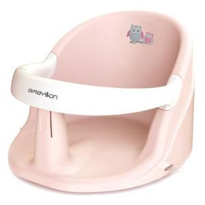 BABYLON Siege bain bebe Nemo &ndash; Siege de bain pour bebe 6 mois, Transat bain b&eacute;b&eacute;, Anneau de bain avec 4 ventouses antid&eacute;rapantes, siege bebe douche et baignoire, Rose/blanc (Kleeblatt GmbH, neuf)